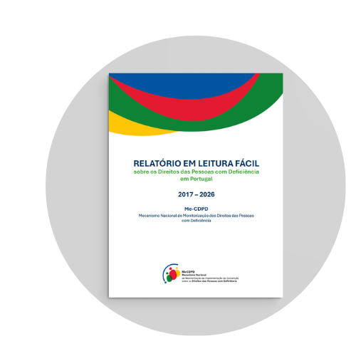 Capa do Relatório em Leitura Fácil sobre os Direitos das Pessoas com Deficiência em Portugal (2017-2026).