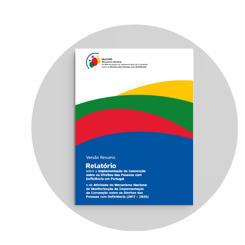 Capa do Relatório em Leitura Fácil sobre os Direitos das Pessoas com Deficiência em Portugal (2017-2026).